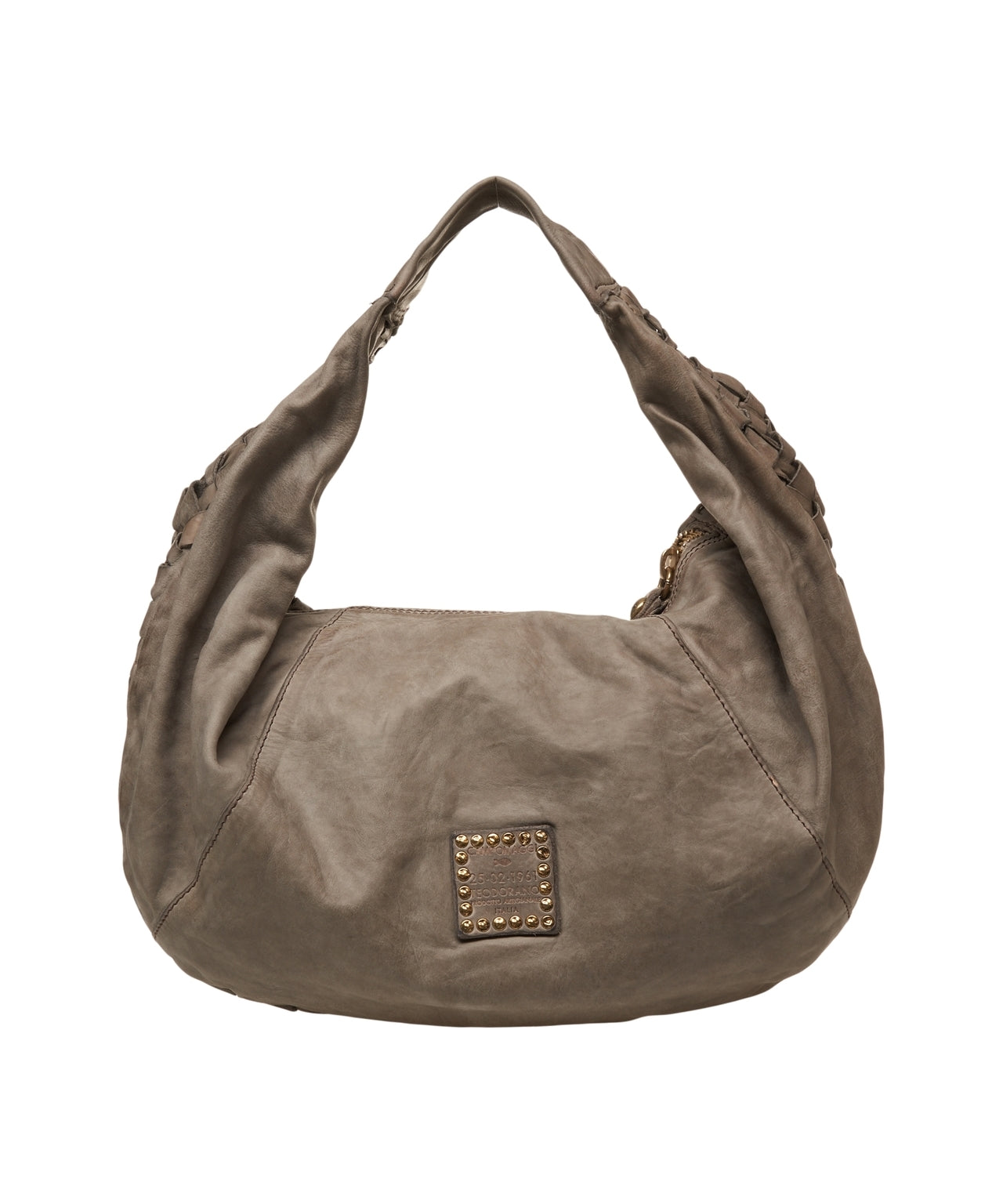 CAMPOMAGGI Elegant Shoulder Bag with Woven Strap and Metallic Accents
