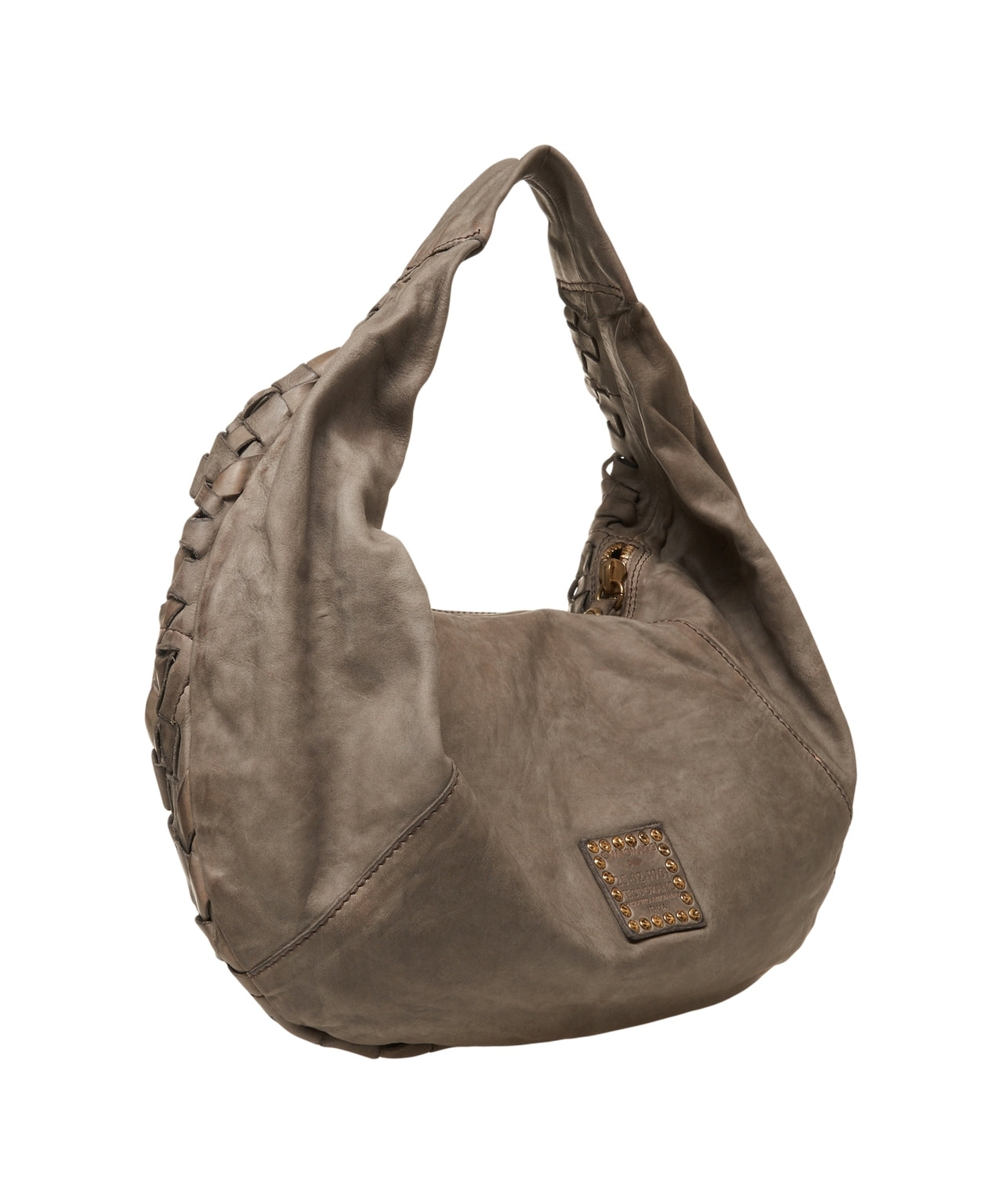 CAMPOMAGGI Elegant Shoulder Bag with Woven Strap and Metallic Accents