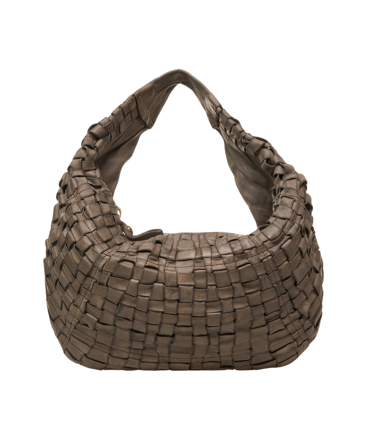 CAMPOMAGGI Elegant Shoulder Bag with Woven Strap and Metallic Accents
