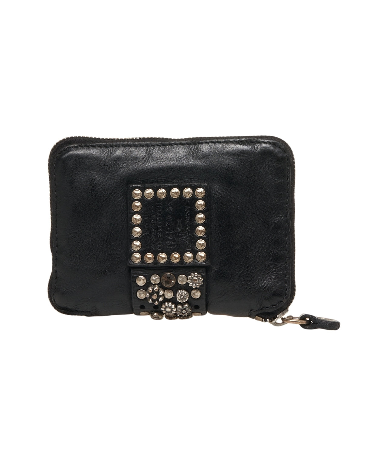 CAMPOMAGGI Studded Zip Wallet with Rhinestone Accents