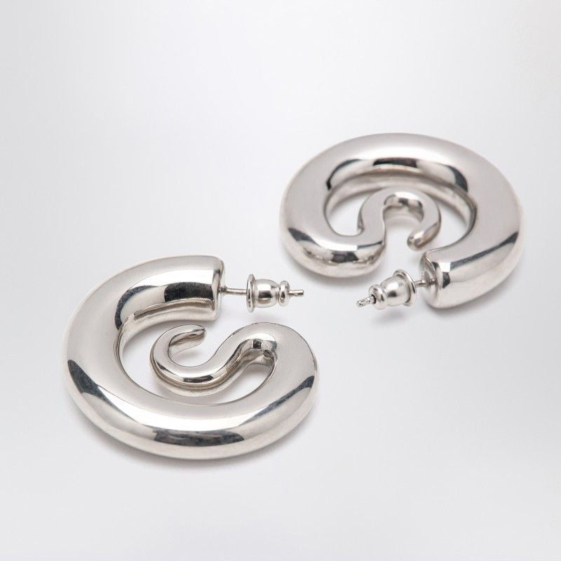 PANCONESI Mini Silver Serpent Hoops Earrings