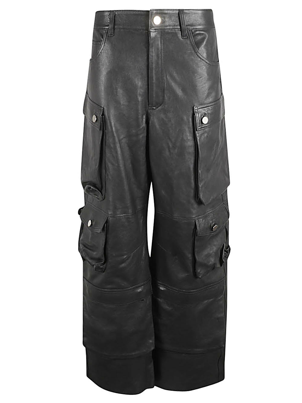 FERMAS CLUB Women's Mini Leather Cargo Pants