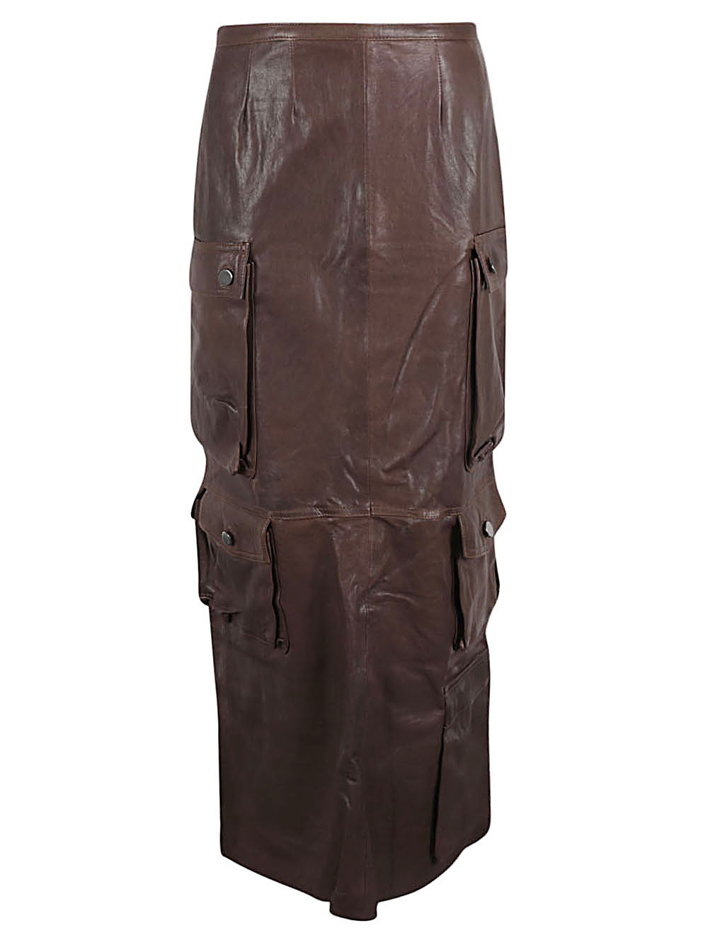 FERMAS CLUB Leather Cargo Long Skirt for Women
