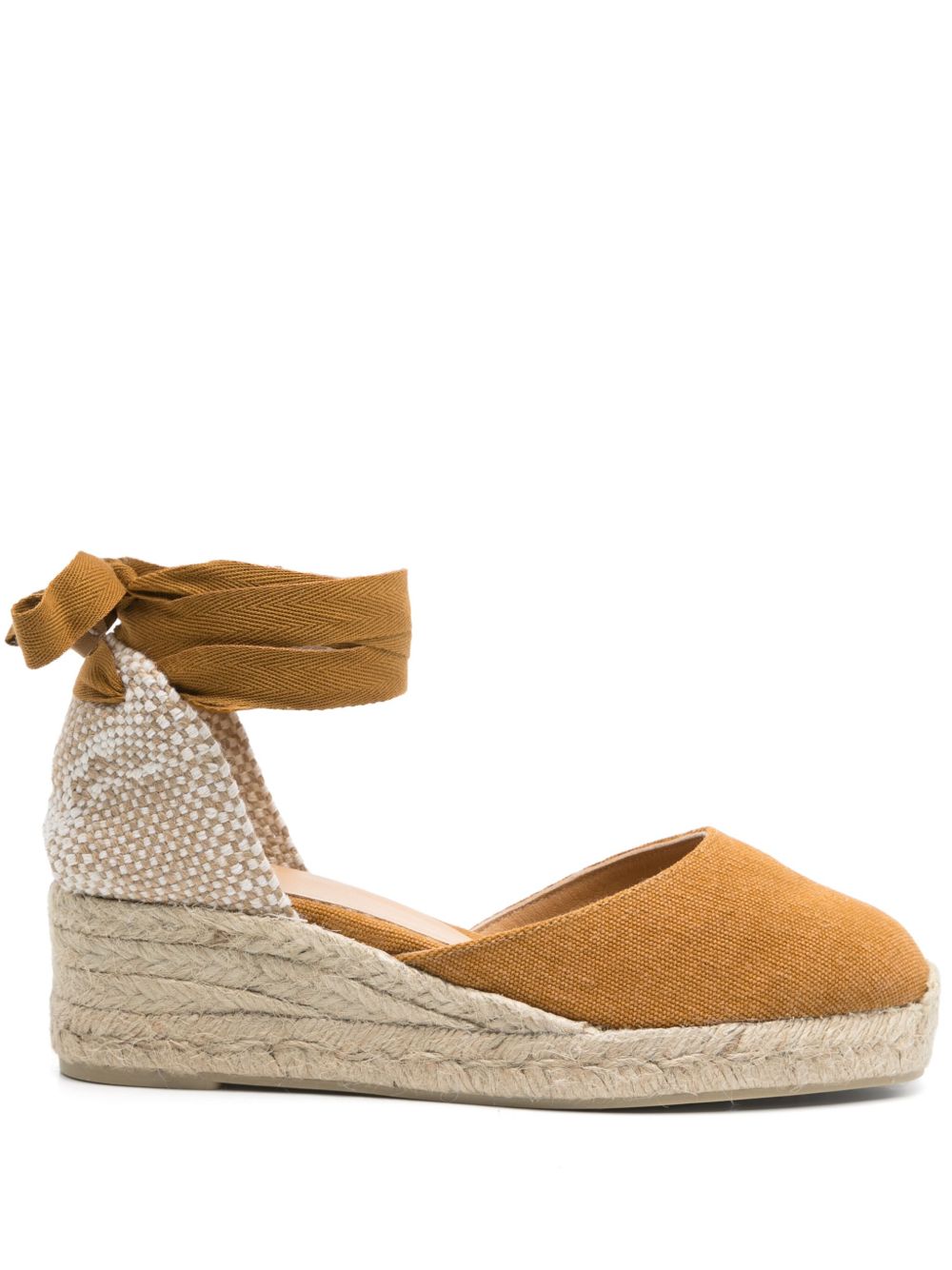 CASTAÑER Women's Tie-Fastening Ankle Strap Espadrilles with Braided Wedge Heel