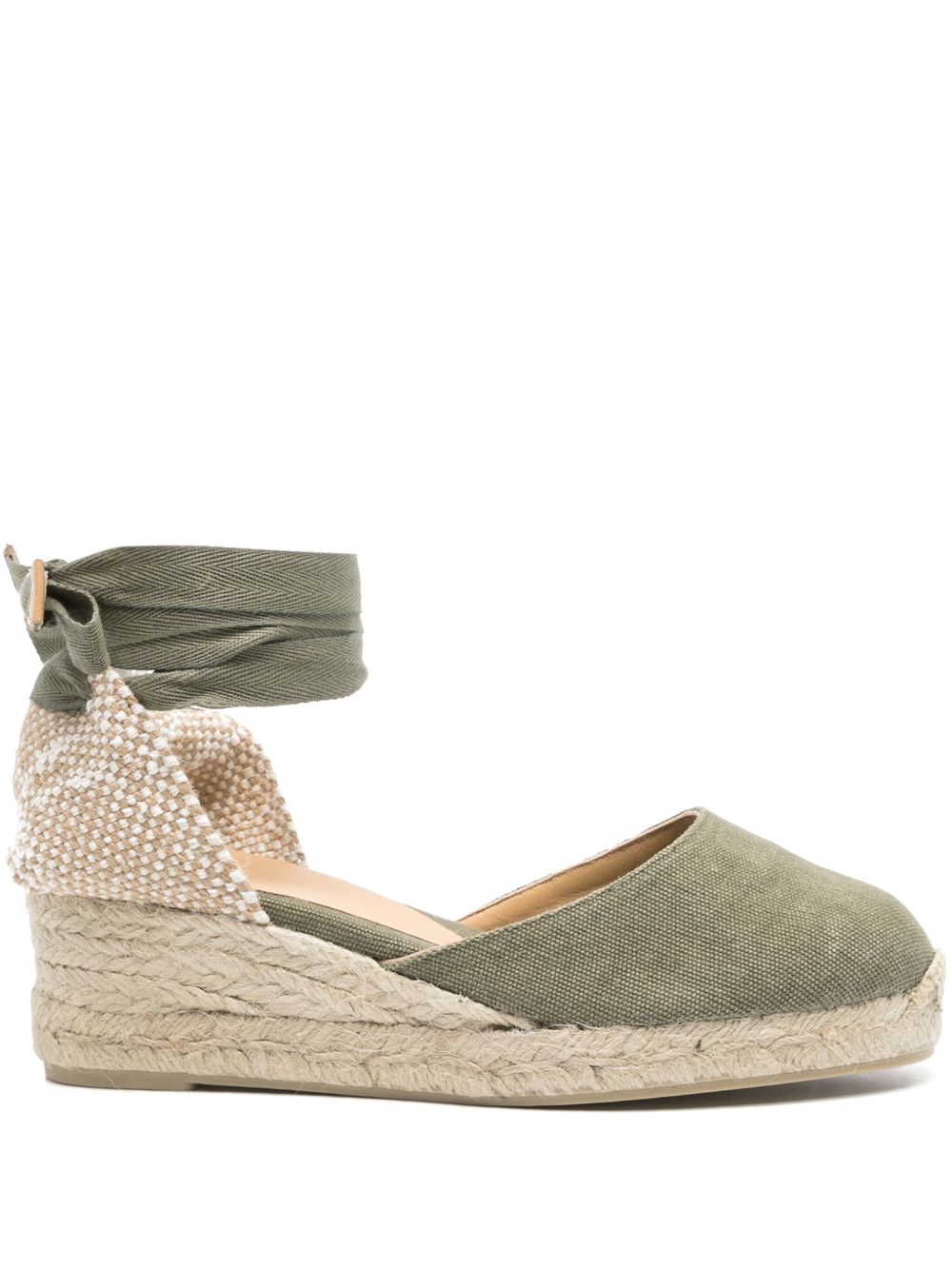 CASTAÑER Women's Tie-Fastening Ankle Strap Espadrilles - Low Wedge