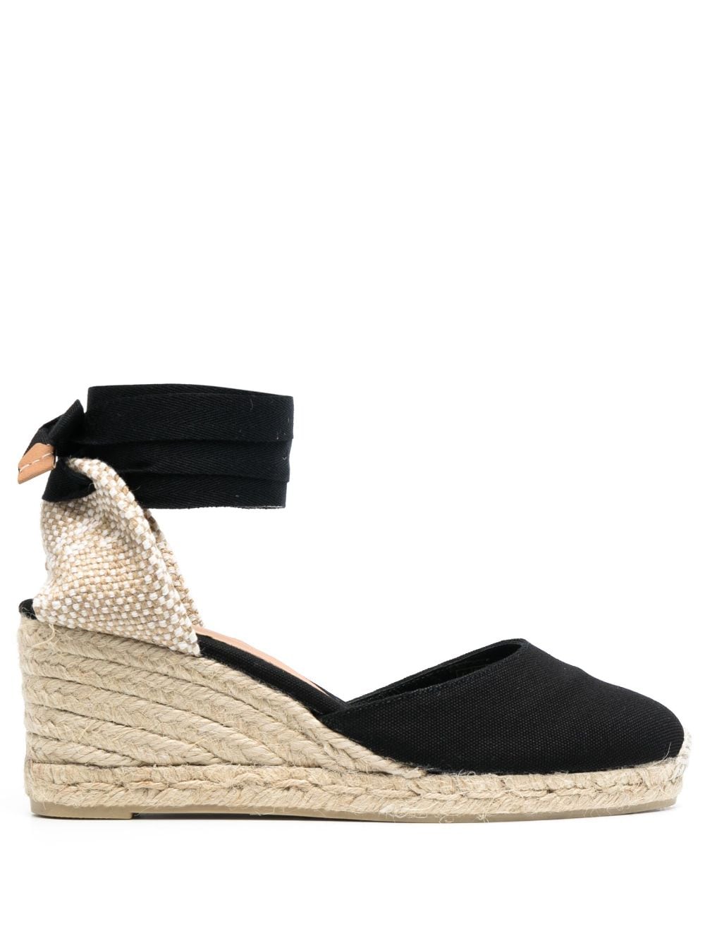 CASTAÑER Round Toe Lace-Up Wedge Espadrilles