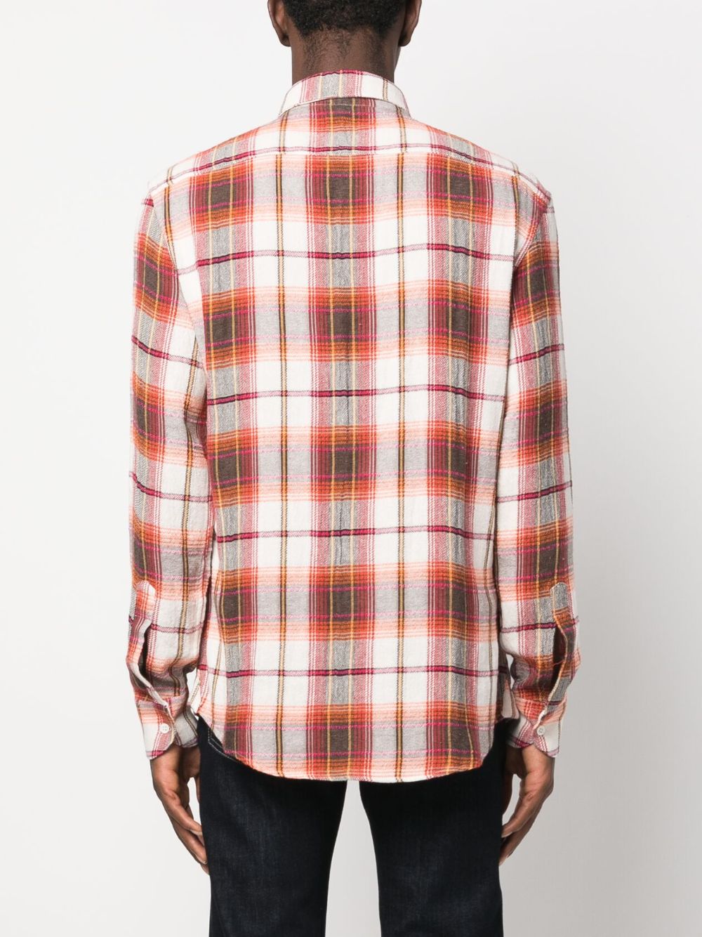 BARENA Plaid Check Cotton Blend Shirt for Men