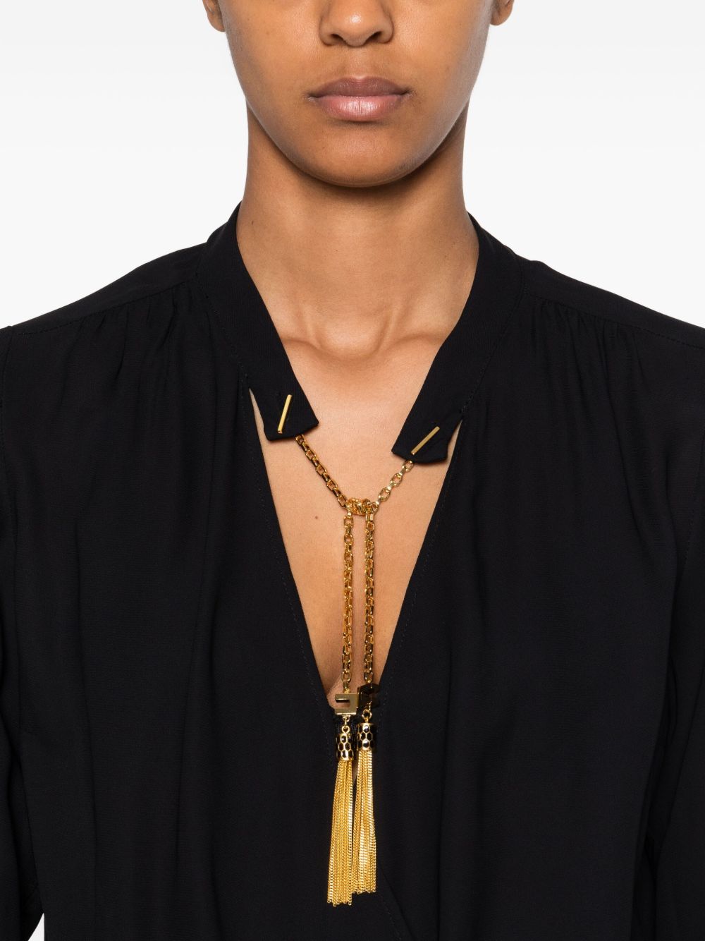 ELISABETTA FRANCHI Long-Sleeve Embellished Bodysuit