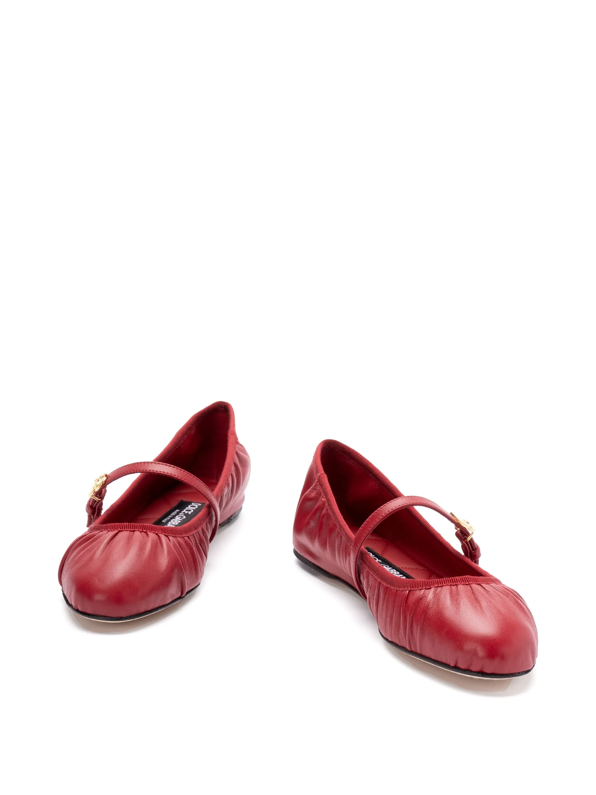 DOLCE & GABBANA Nappa Leather Ballet Flats with Detachable Strap