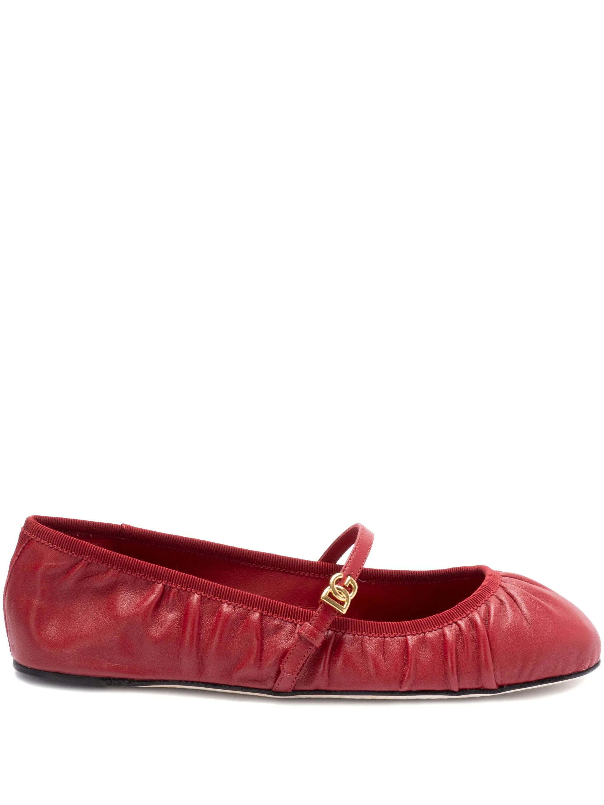 DOLCE & GABBANA Nappa Leather Ballet Flats with Detachable Strap