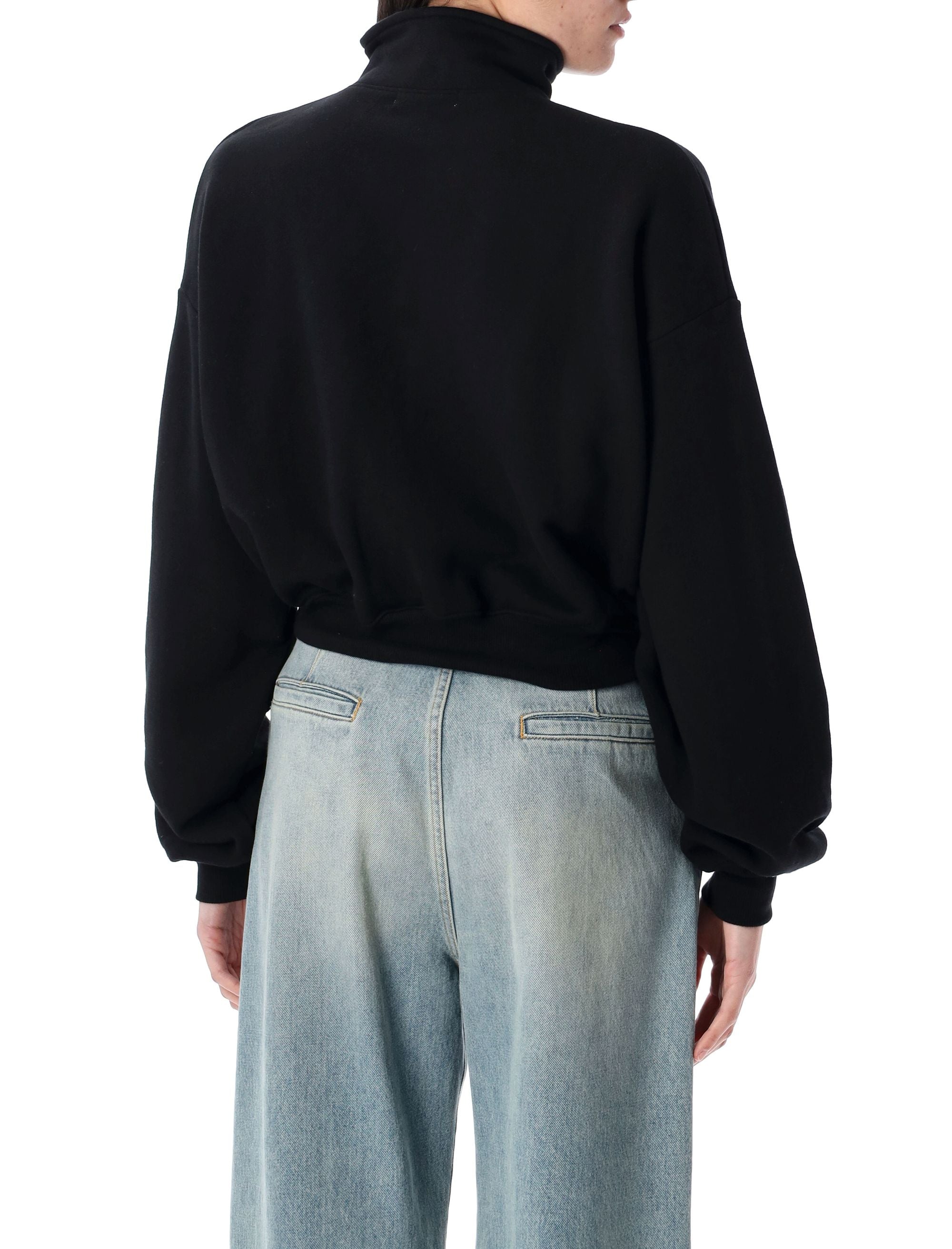 ETERNE Mini Half-Zip Cropped Sweatshirt