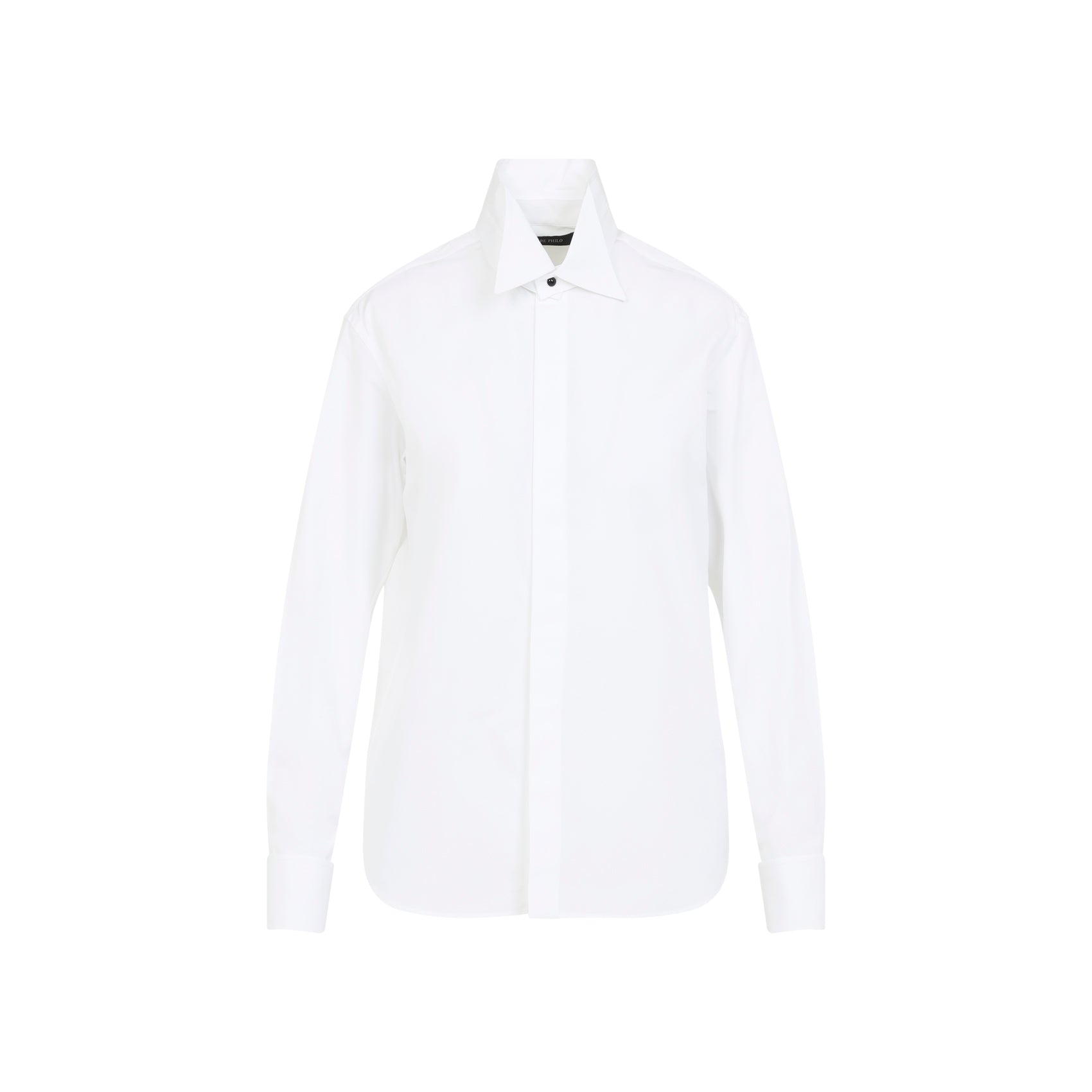 PHOEBE PHILO Organic Cotton Tuxedo Shirt with Detachable Collar