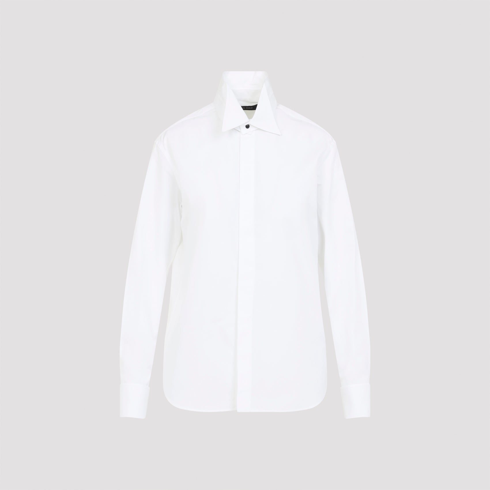 PHOEBE PHILO Organic Cotton Tuxedo Shirt with Detachable Collar