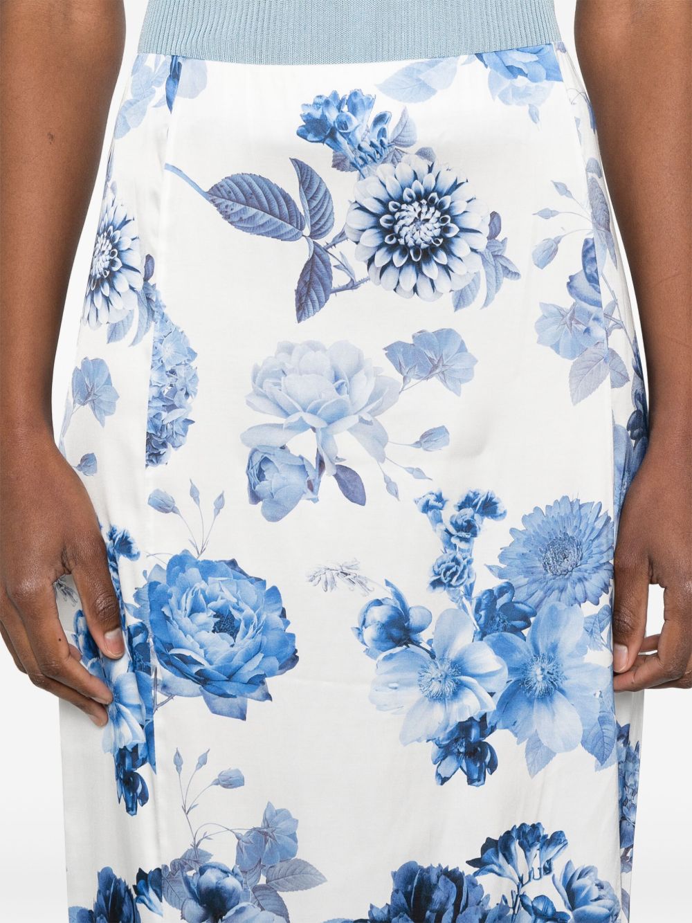 ALICE + OLIVIA Floral Printed Long Skirt
