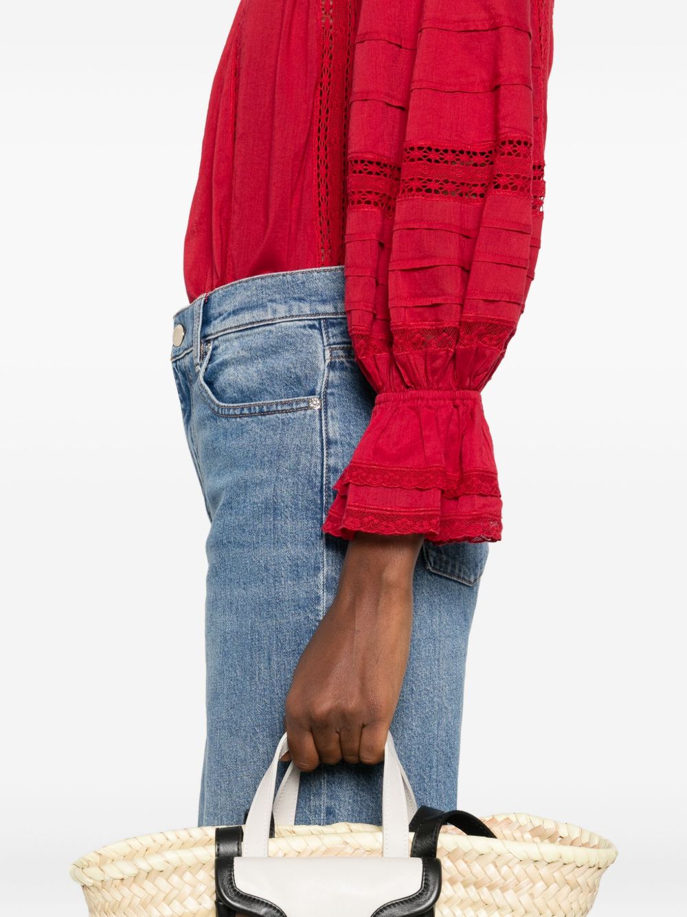 ALICE + OLIVIA Josephine Cotton Blouse with Lace Detailing - Women's