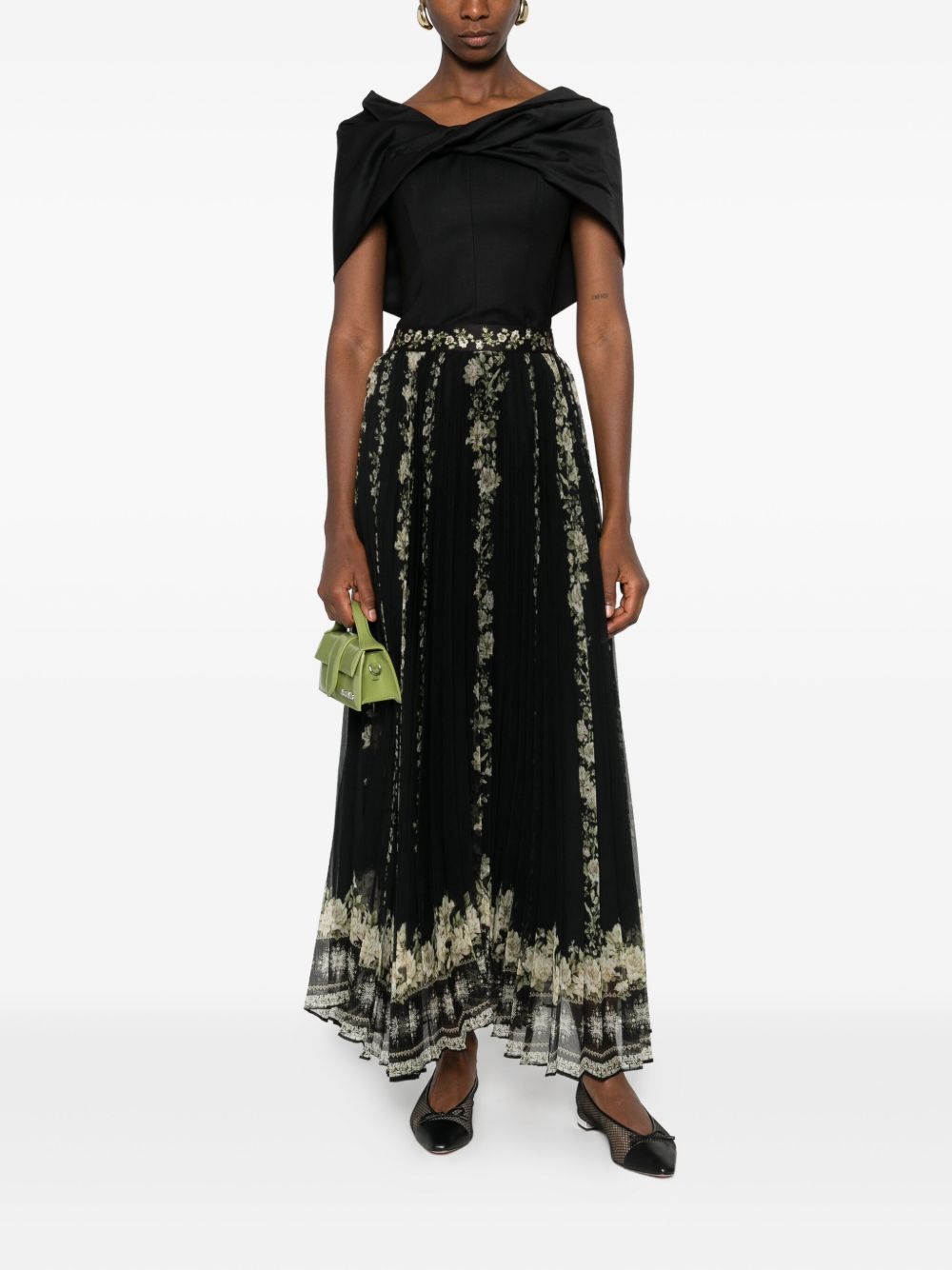 ALICE + OLIVIA Floral Pleated Mini Skirt