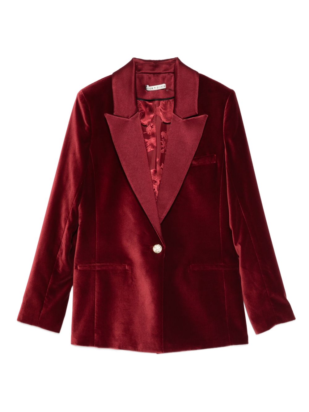ALICE + OLIVIA Lapel Button-Fastening Blazer