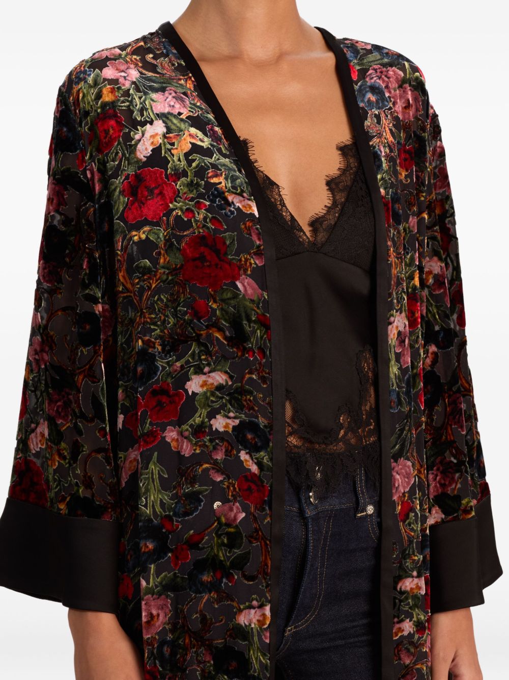 ALICE + OLIVIA Floral Belted V-Neck Mini Dress