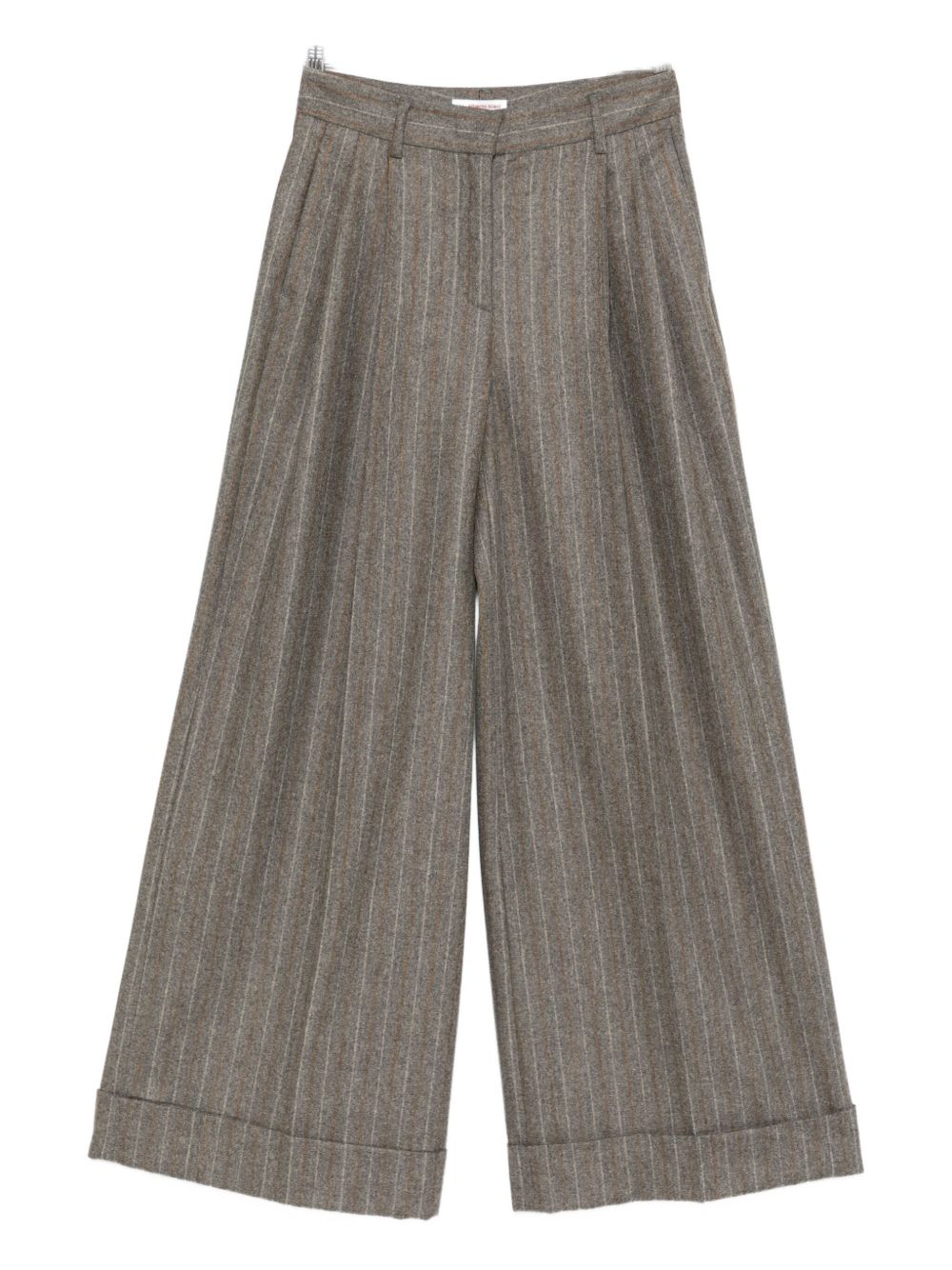 ALBERTO BIANI High-Waist Pinstripe Wool Flannel Trousers