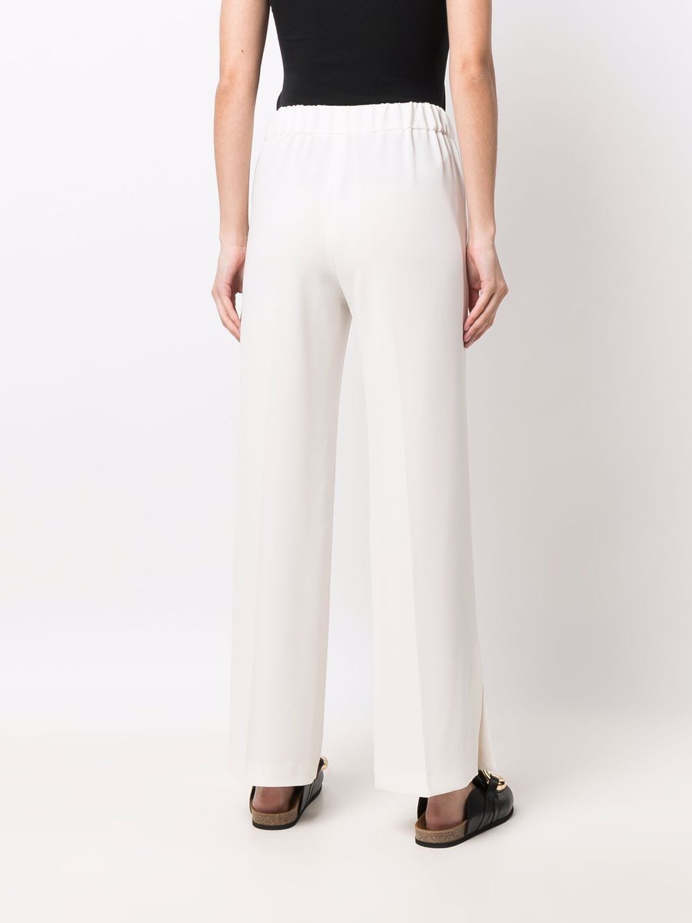 ALBERTO BIANI High-Waisted Wide Leg Trousers with Slit Details
