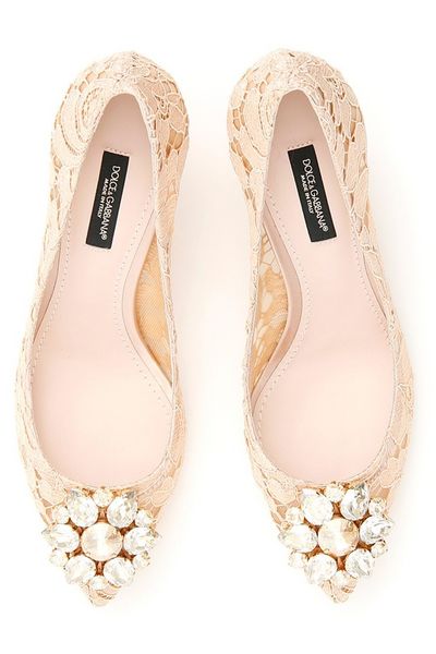 DOLCE & GABBANA Crystal-Embellished Lace Pumps with 6cm Heel