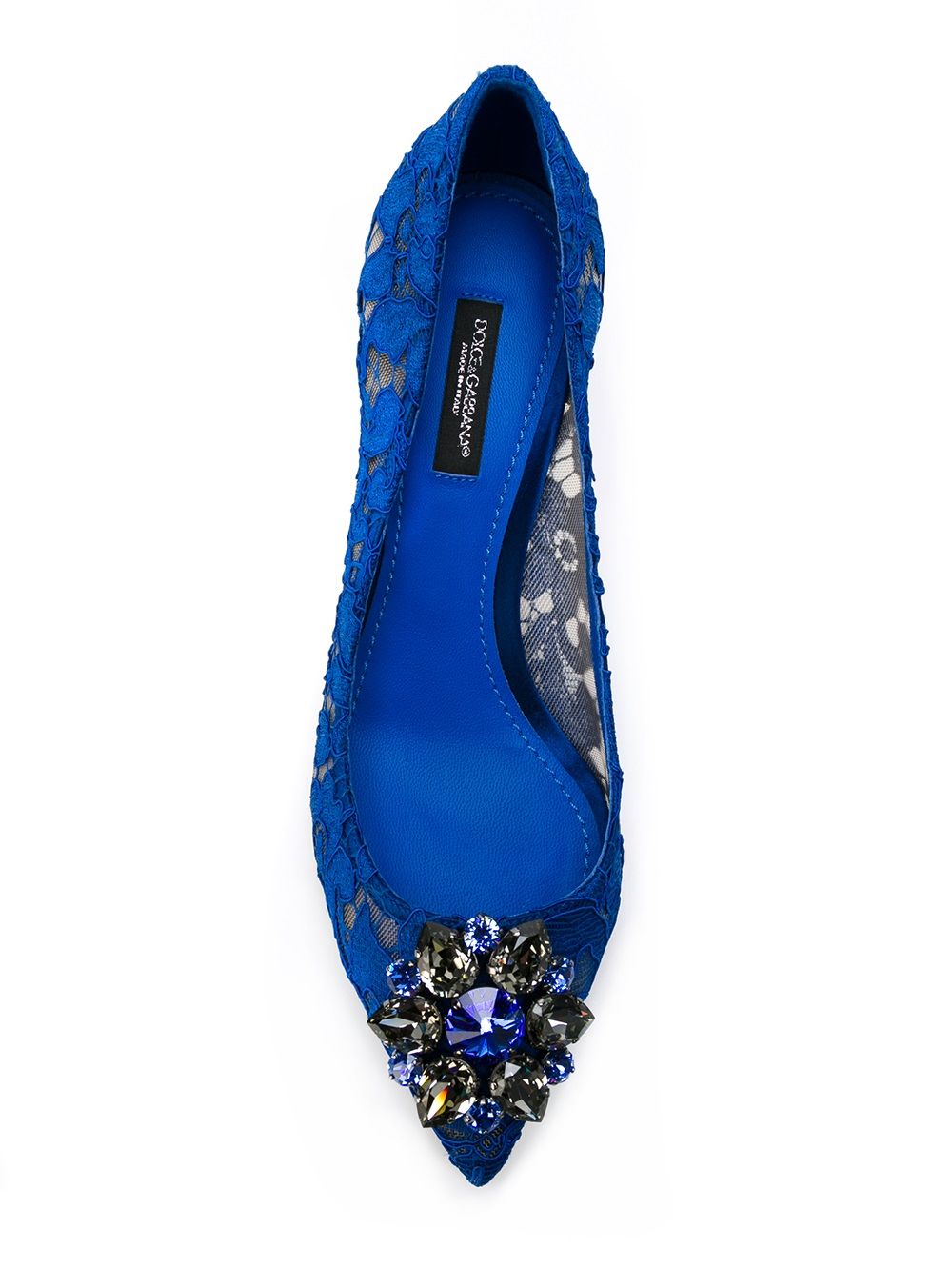 DOLCE & GABBANA Lace Pumps with Sparkling Crystal Detail