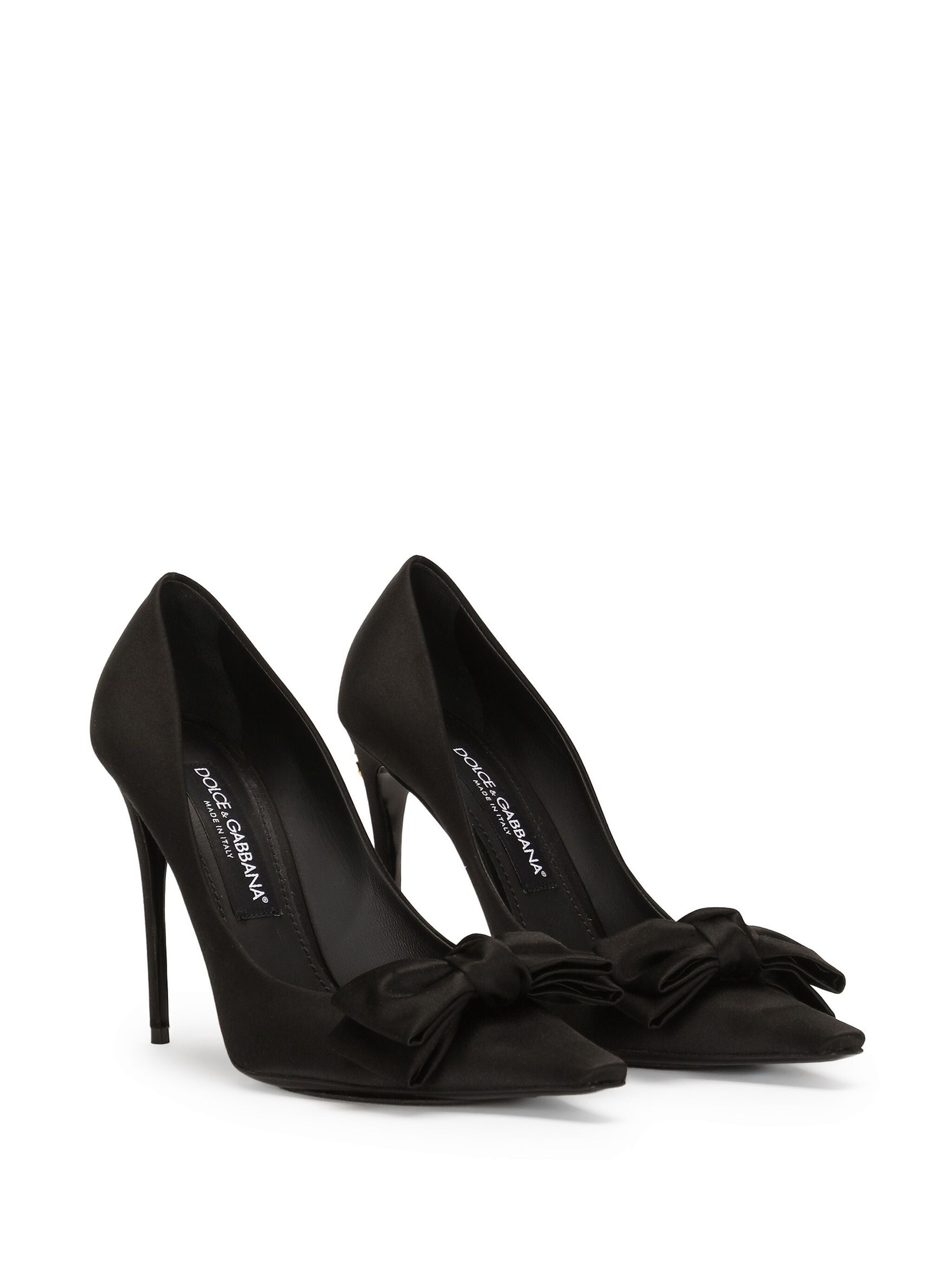 DOLCE & GABBANA Elegant Satin Pumps with Bow Design - Size 8B