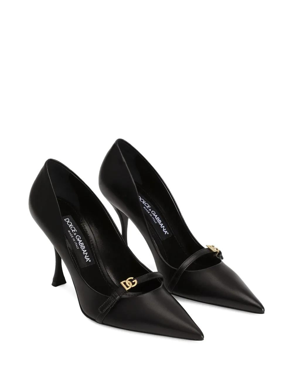 DOLCE & GABBANA 90MM Leather Pumps with Pointed Toes