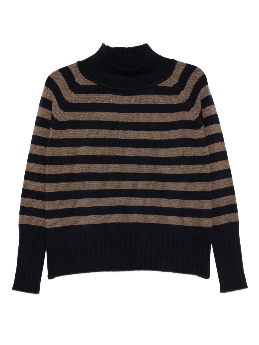 BEYOU High Neck Striped Cashmere Sweater for Women
