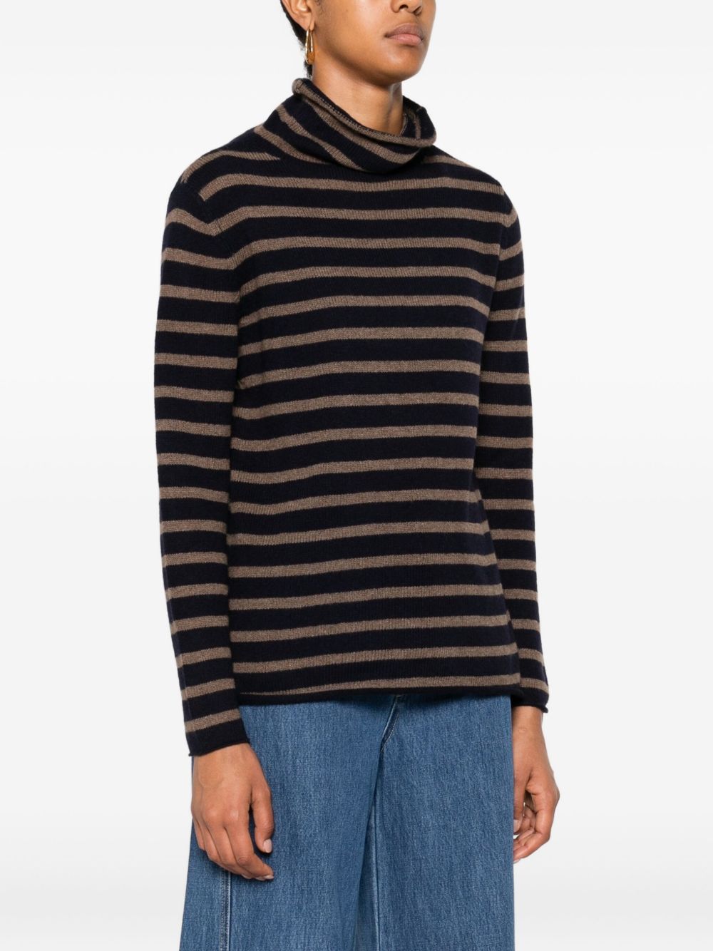 BEYOU Striped Cashmere Sweater for Women