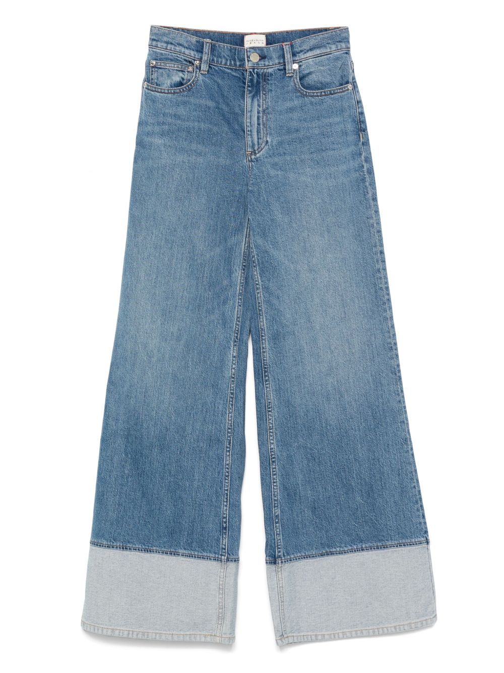 ALICE + OLIVIA Wide-Leg Denim Jeans with Contrast Cuffs