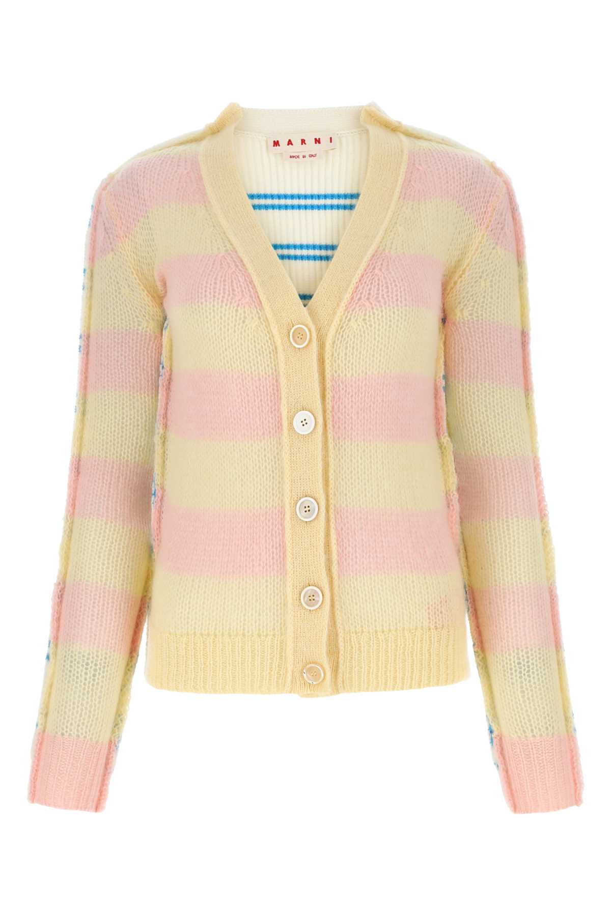 MARNI Embroidered Mohair Blend and Wool Blend Cardigan for Women