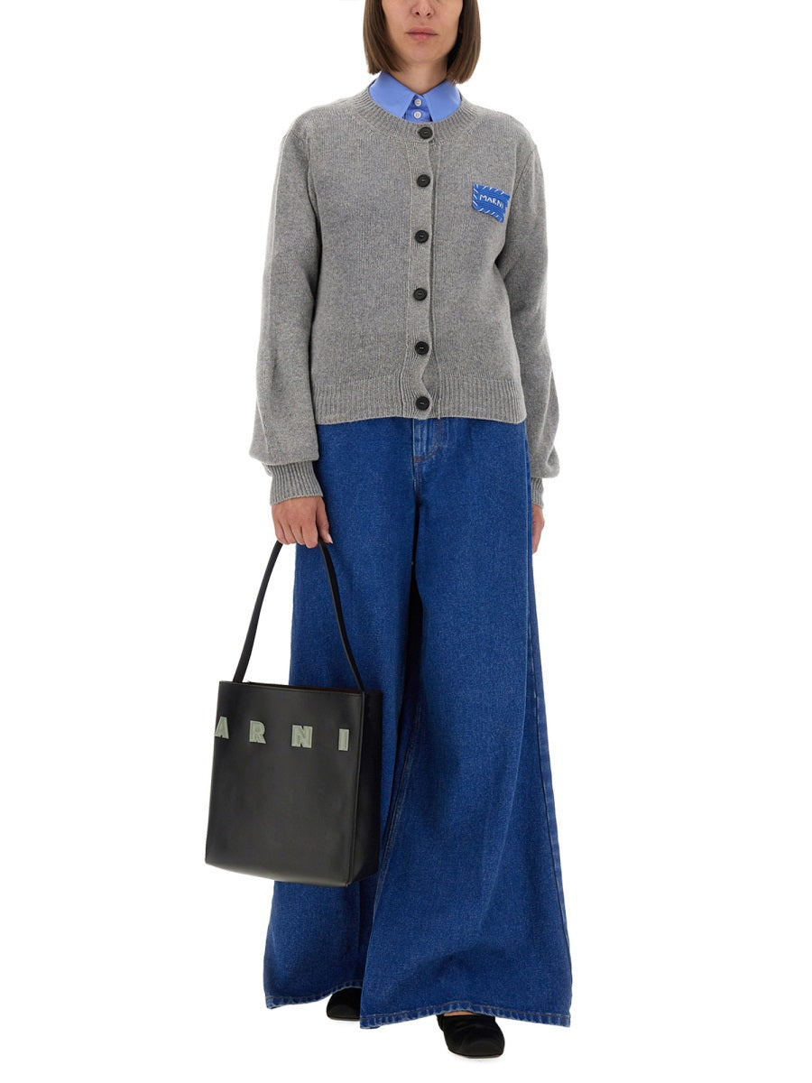 MARNI Cashmere Cardigan with Logo - Size 40 IT