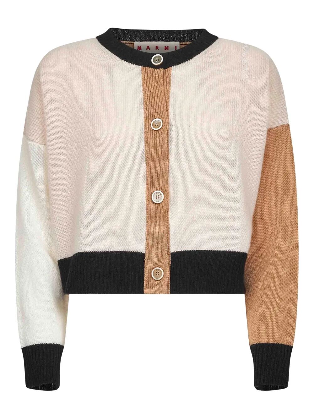 MARNI Colour-Block Cashmere Cardigan