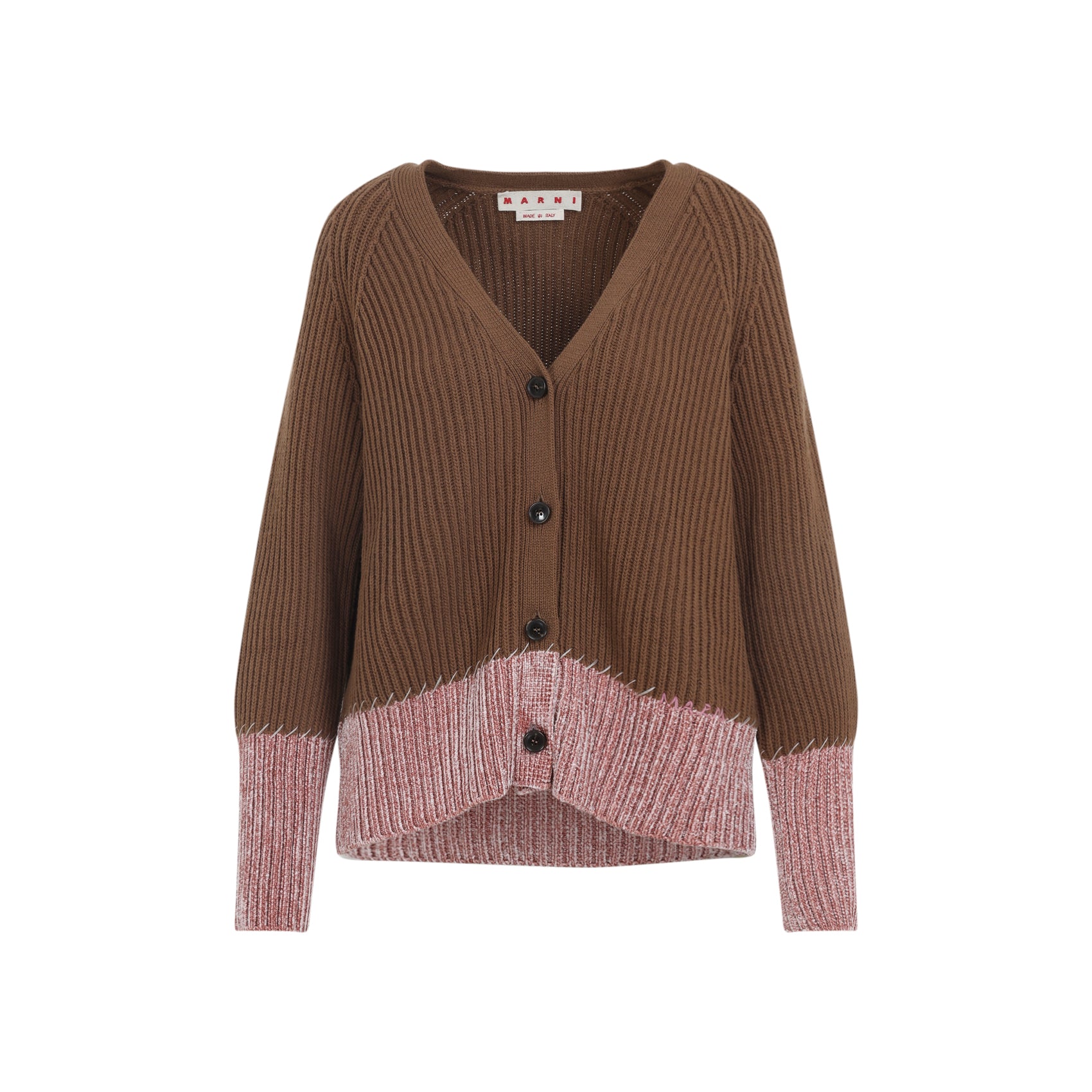 MARNI V Neck Bicolor Cardigan for Women