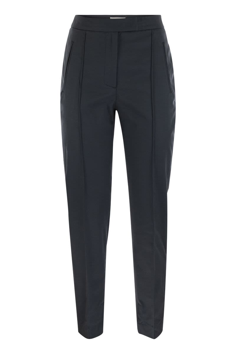 PT01 Slim-Fit Cotton and Silk Trousers with Pleat