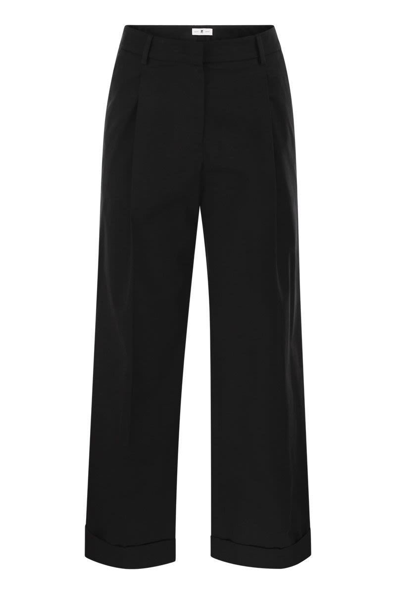 PT TORINO Cropped Wide Leg Stretch Pants