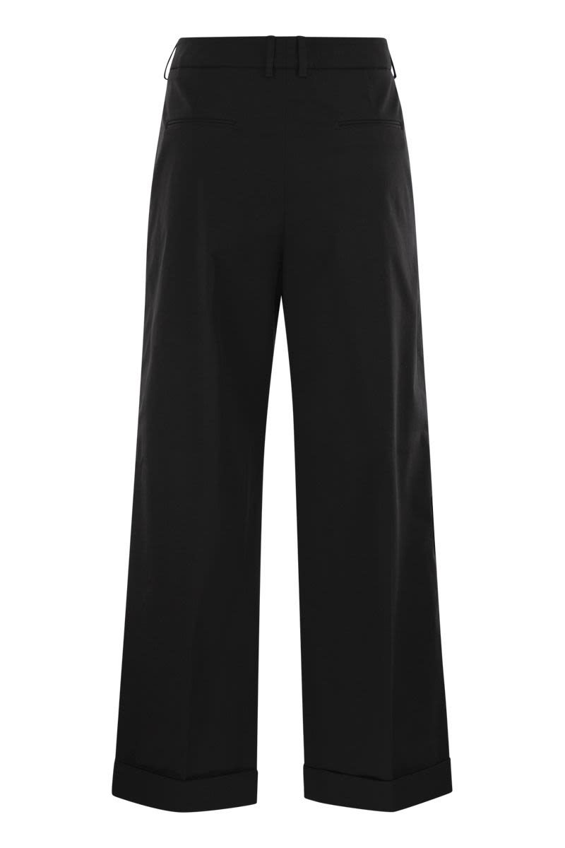 PT TORINO Cropped Wide Leg Stretch Pants