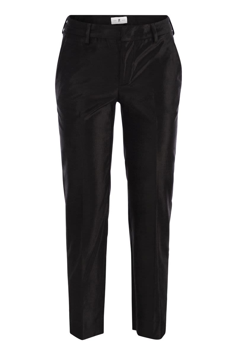 PT01 Velvet Trousers with Slim Fit Design