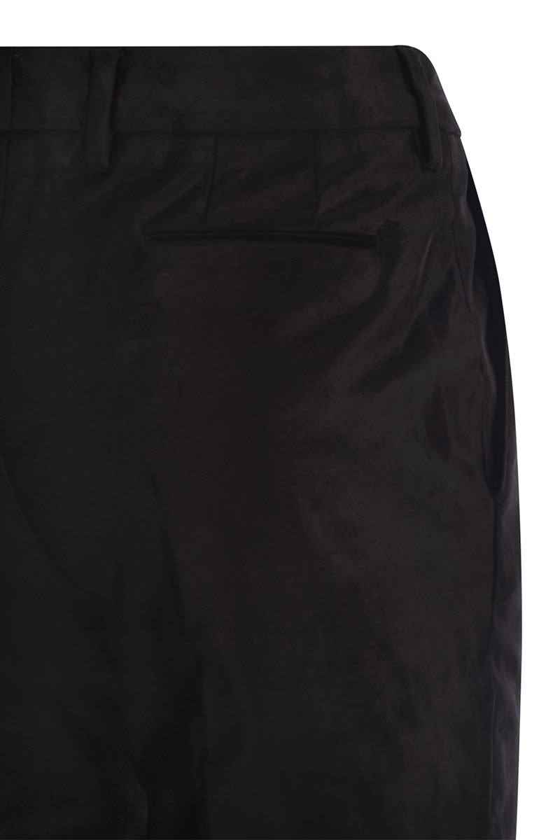 PT01 Velvet Trousers with Slim Fit Design