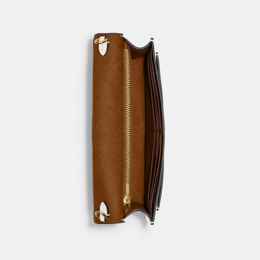 COACH Polished Pebble Leather Tabby Chain Clutch