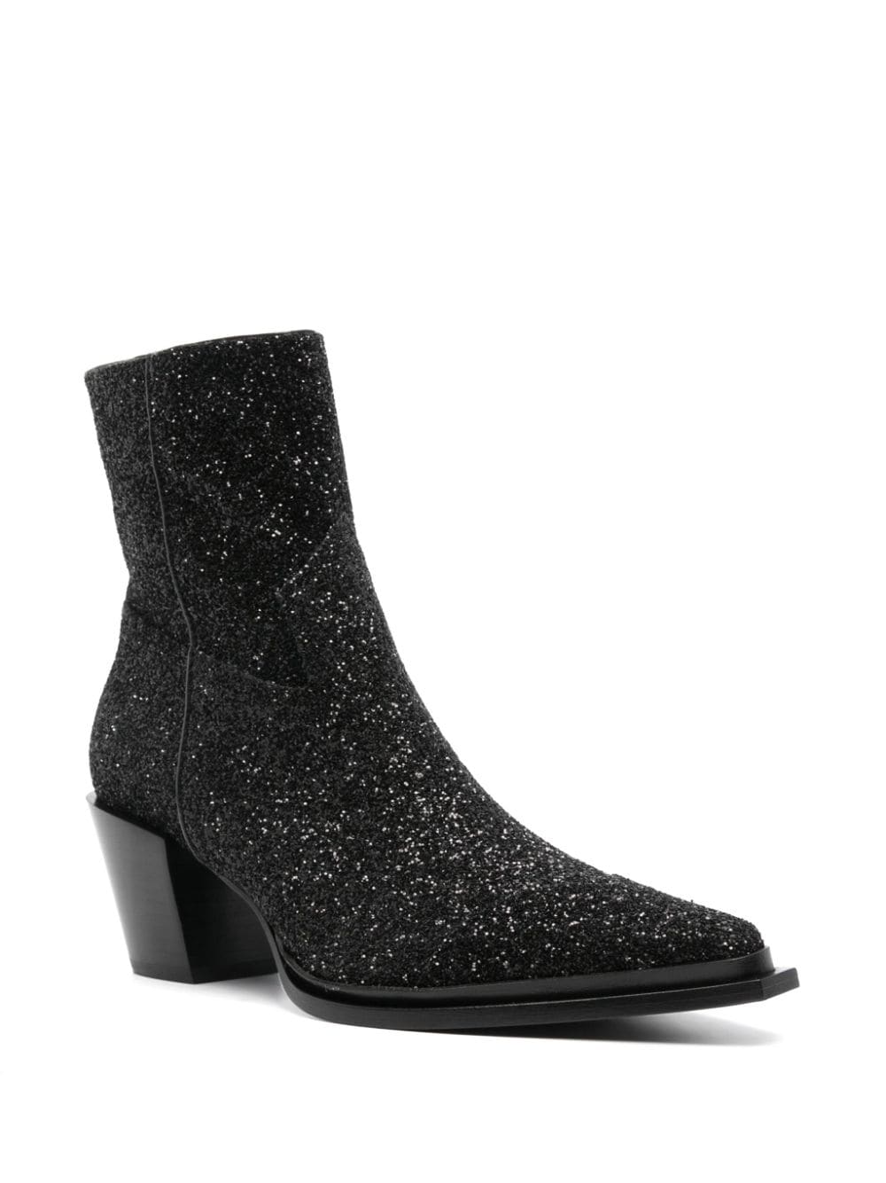 JIMMY CHOO Glittered Mini Western Style Ankle Boots