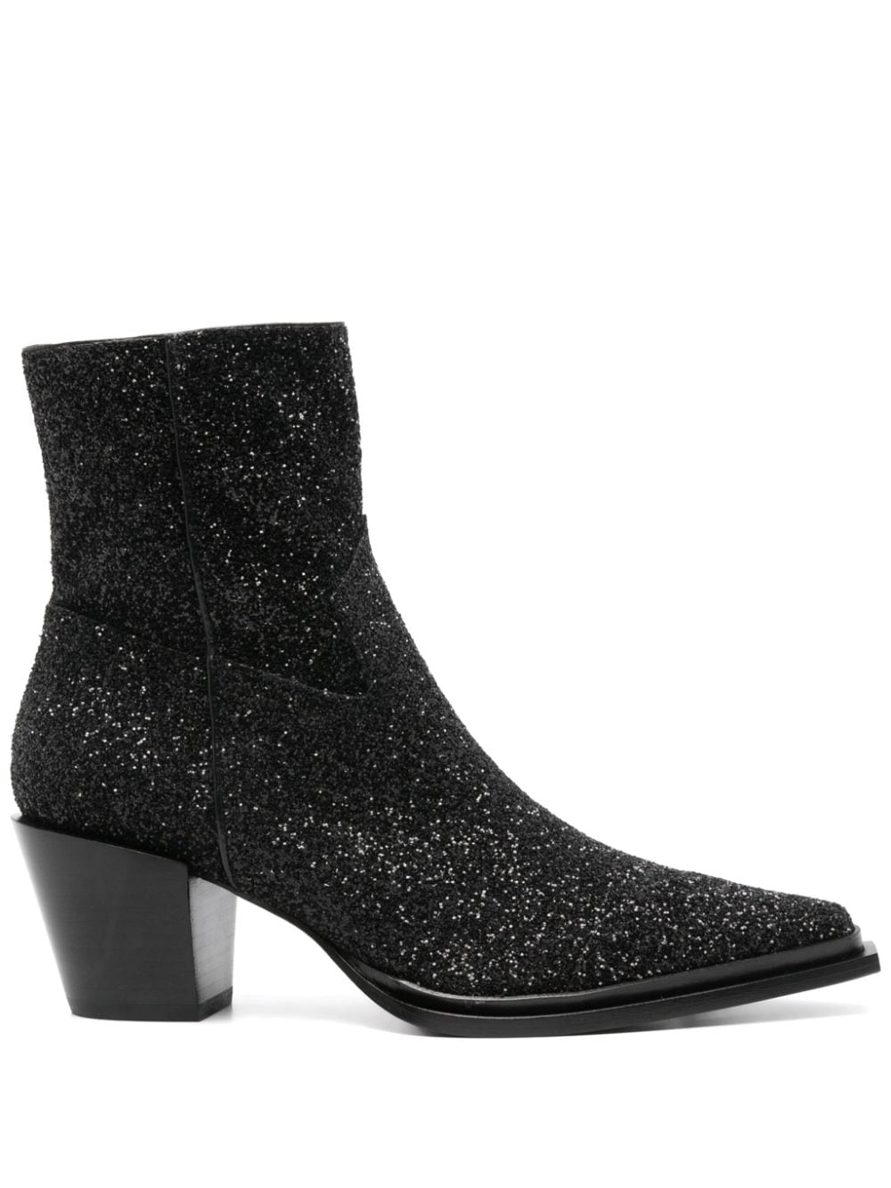 JIMMY CHOO Glittered Mini Western Style Ankle Boots