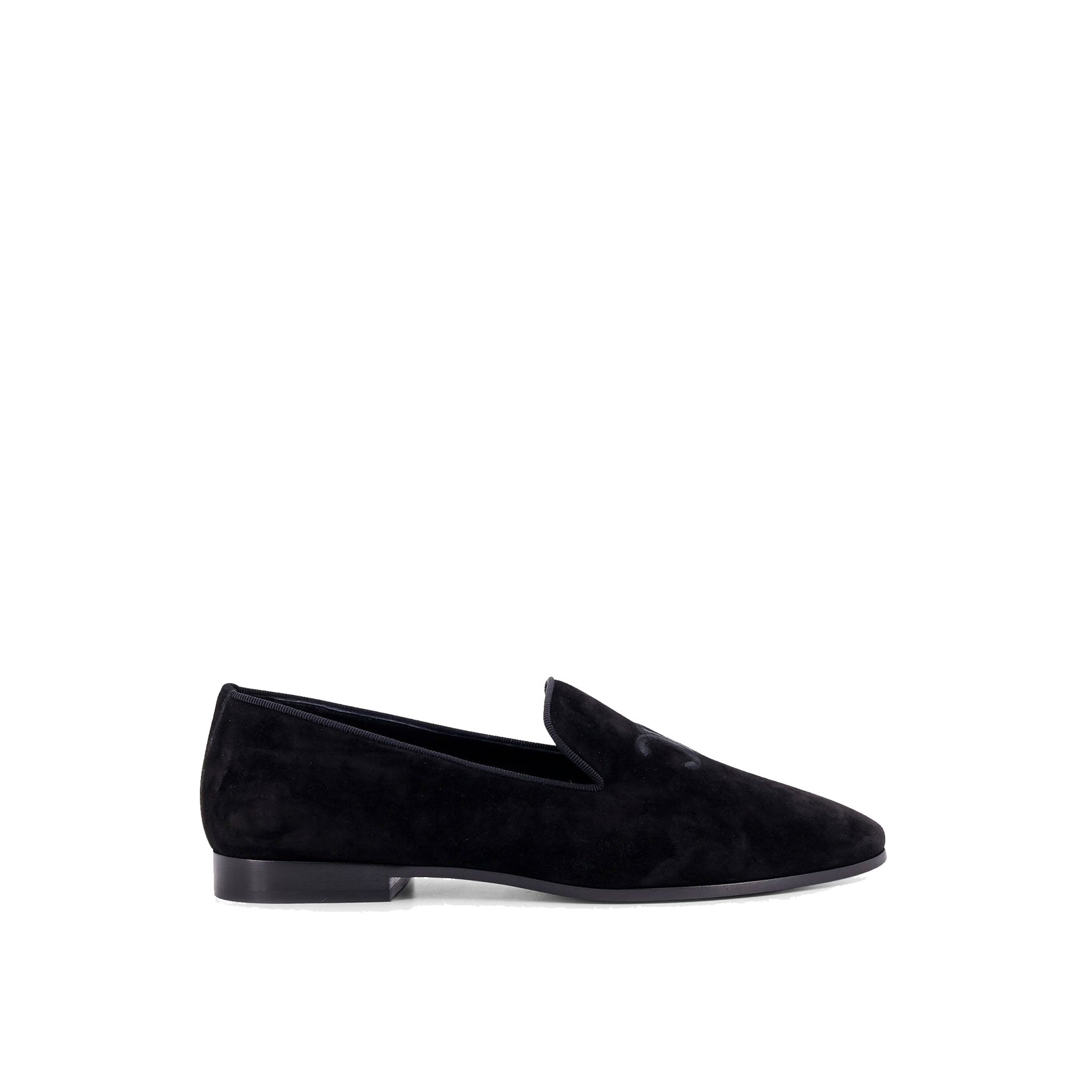CELINE Velvet Loafers with Embroidered Logo - Men’s Size