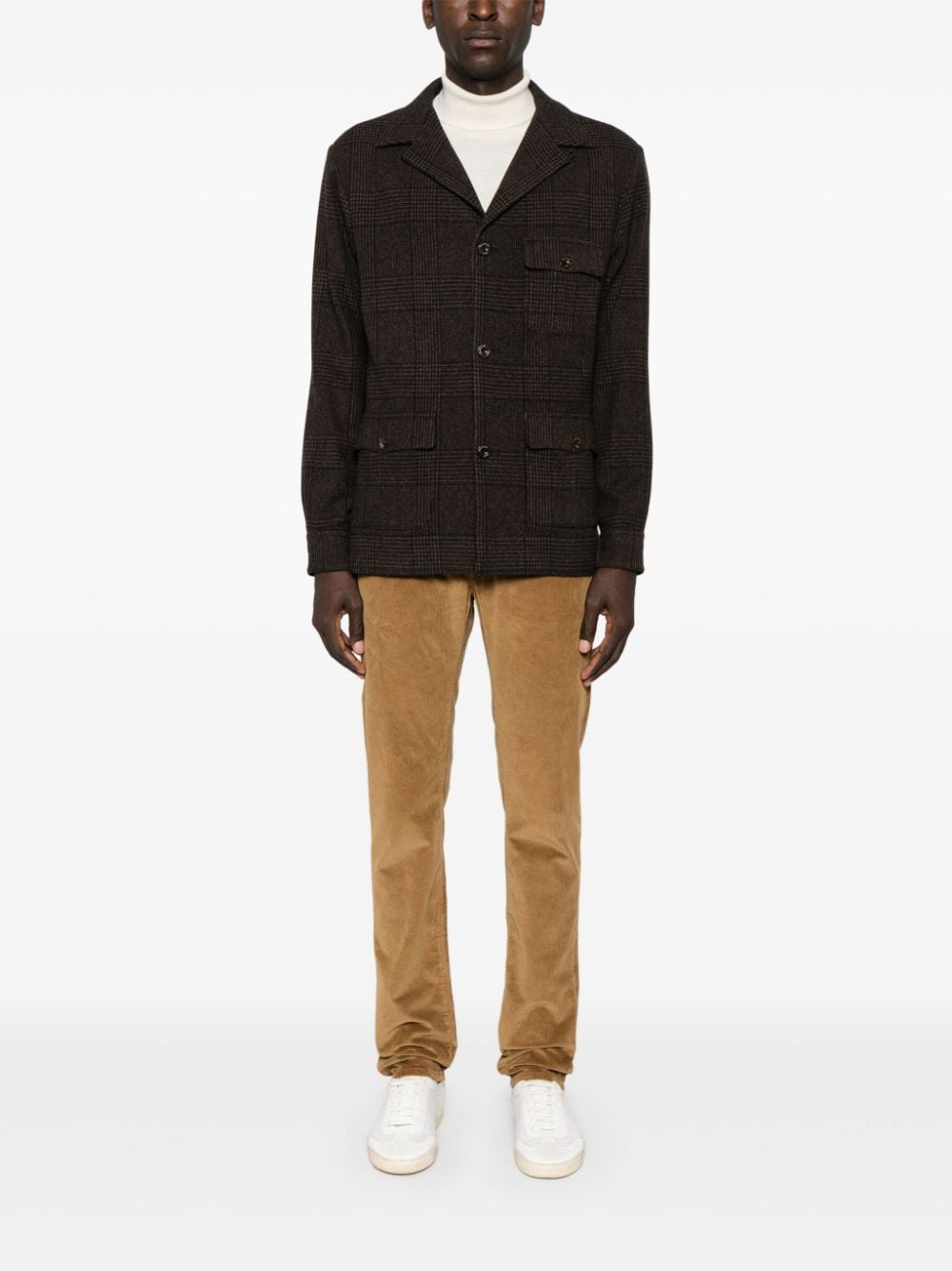 FINAMORE Men's Wool Blend Single-Breasted Jacket