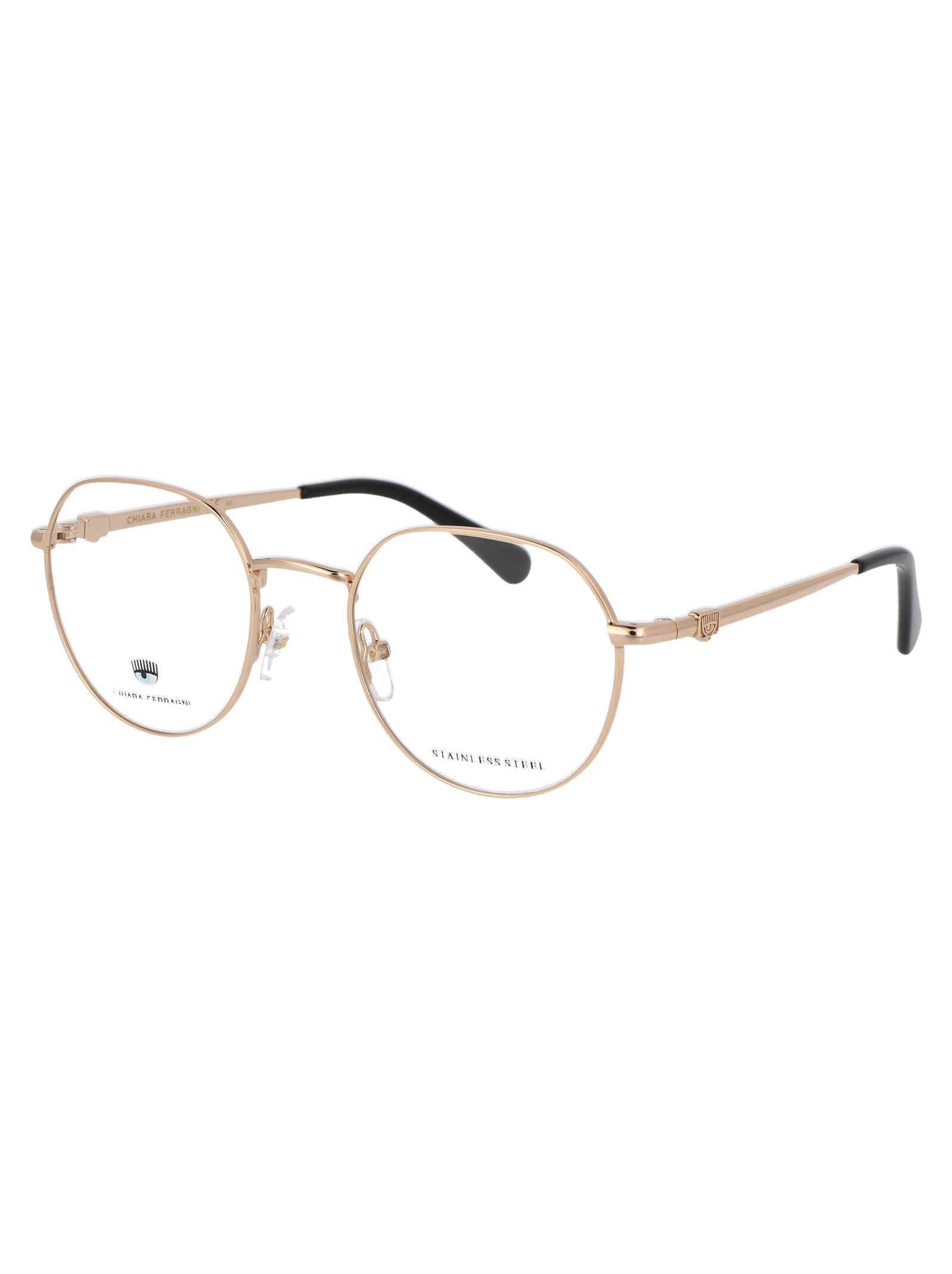 CHIARA FERRAGNI Gold Metal Optical Glasses for Women - CF 1012