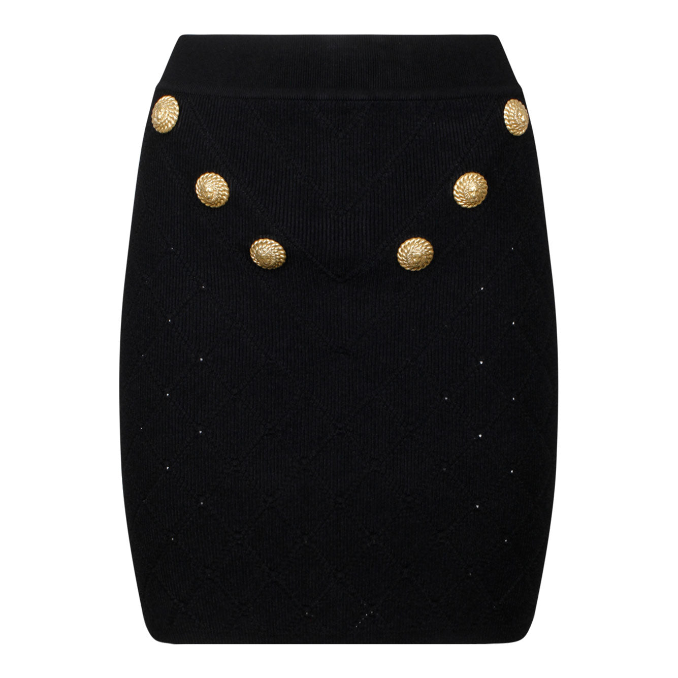 BALMAIN Trendy Buttoned Knit Mini Skirt