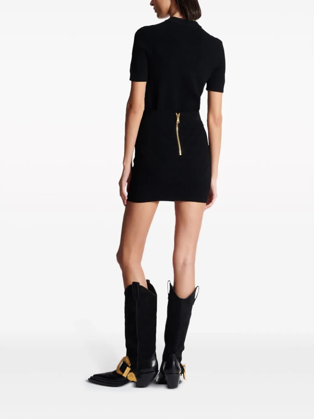BALMAIN Women's 6-Button Knit Mini Skirt