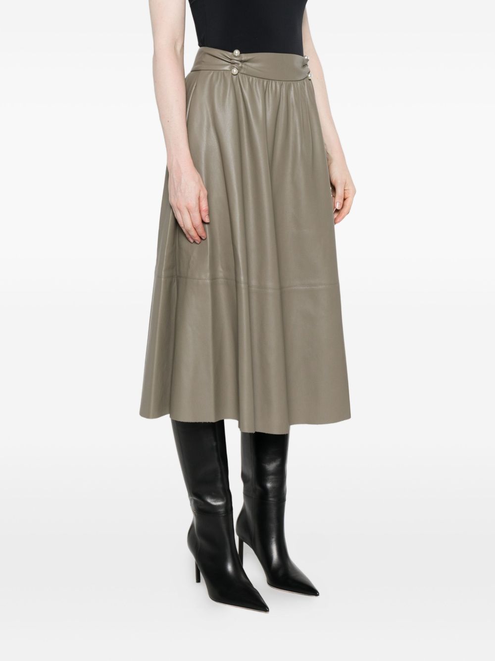 LIU JO High-Waisted Gathered Detail Mini Skirt