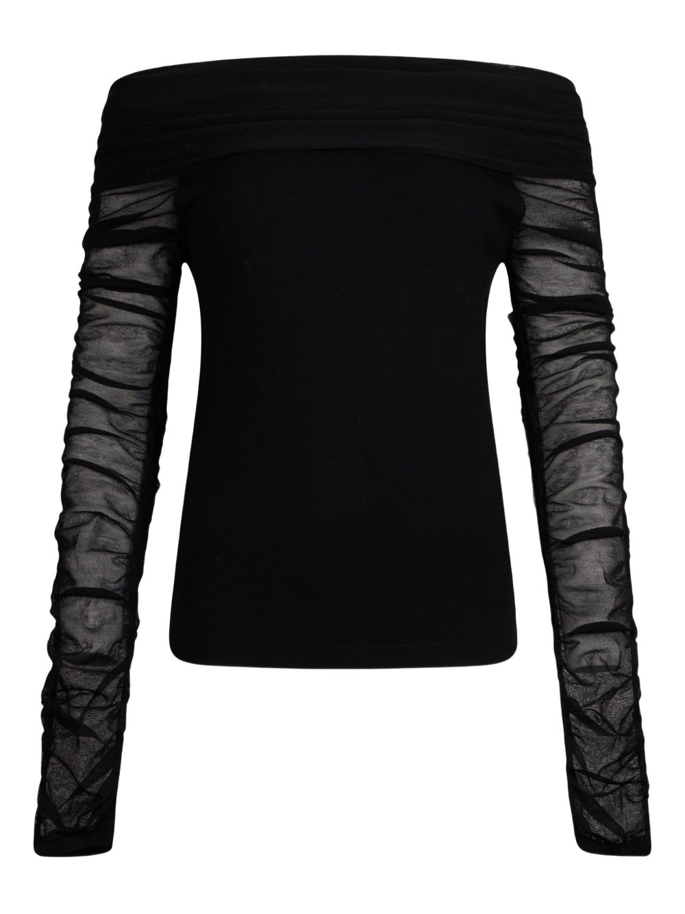 LIU JO Semi-Sheer Sleeves Straight Hem Top